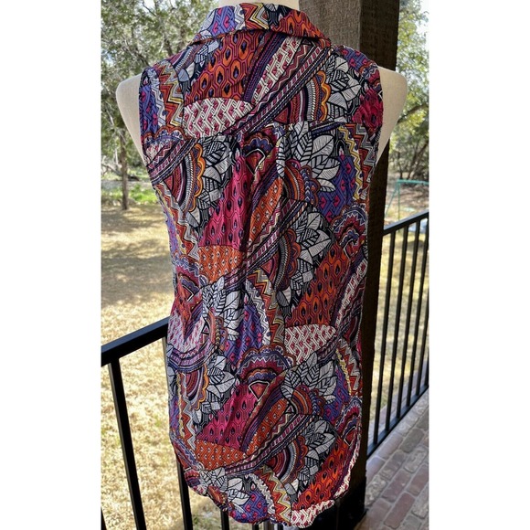 Maeve by Anthropologie Women’s Size Medium Whimsical Pintuck Button Sleeveless - Picture 9 of 14